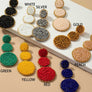 GRADUATE THREE GLASS BEAD DISKS DROP EARRINGS