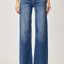 Risen Full Size High Rise Frayed Hem Wide Leg Jeans