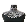 Chunky Faux Pearls Choker Collar Necklace Set