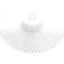 Chunky Faux Pearls Choker Collar Necklace Set