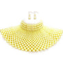 Chunky Faux Pearls Choker Collar Necklace Set