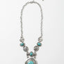 Silver Stepping Stone Necklace With Turquoise