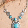 Silver Stepping Stone Necklace With Turquoise