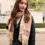 Contemporary Stripe Woven Tassel Scarf