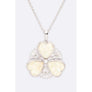 Diona J ABALONE CUBIC ZIRCONIA PENDANT NECKLACE SET RHODIUM