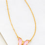 GEM STONE BUTTERFLY PENDANT NECKLACE