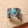 Turquoise Stone Cuff Bracelet - Rustic Style