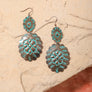 Turquoise Flower Drop Earrings - Vintage Style