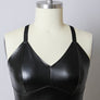 Faux Leather Longline Bralette Plus Size