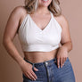 Faux Leather Longline Bralette Plus Size