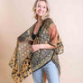 Patterned Velvet Kimono Wrap - Luxurious Layers