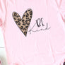 Leopard heart be kind graphic tee