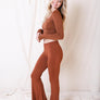 Flared Stretchy Lounge Pants With Relaxed Fit