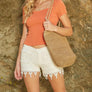 STRAW SHOULDER BAG