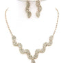 Clouded oblong Rhinestone Necklace Set