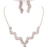 Clouded oblong Rhinestone Necklace Set