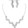 Clouded oblong Rhinestone Necklace Set