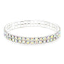 2 Row Strand Line Stretch Rhinestone Bracelet