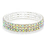 3 Row Strand Line Stretch Rhinestone Bracelet