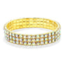 3 Row Strand Line Stretch Rhinestone Bracelet