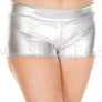 Plus size metallic booty shorts with waist band
