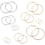 Ultra Thin Basic Hoop Earrings, 25mm to 100mm