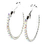 45mm Basic Sparkle Rhinestone Hoop Earrings