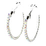 55mm Basic Sparkle Rhinestone Hoop Earrings