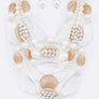 Pebble Wood And Stone Layer Necklace Set