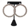 TRENDY RHINESTONE HOOP EARRINGS