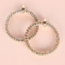 TRENDY RHINESTONE HOOP EARRINGS