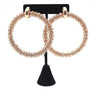 TRENDY RHINESTONE HOOP EARRINGS
