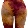 JUNIORS HIGH WAISTED TIE DYE COTTON BIKER SHORTS