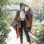 Baroque-inspired Fringed Ruana Wrap Shawl
