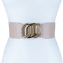 Triple Chain Theme Circle Buckle Elastic Belt