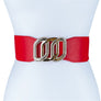Triple Chain Theme Circle Buckle Elastic Belt