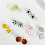VARIETY OF SPORTS BALL EPOXY STUD EARRINGS