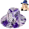 Diona J Tie Dye Graffiti Wide Brim Felt Fedora Hat