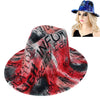 Diona J Tie Dye Graffiti Wide Brim Felt Fedora Hat