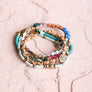 Teal Multi-layer Stacked Suede Beaded Bracelet