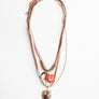 Carnelian & Brown Agate Suede Layered Necklace