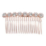 Sunflower Rhinestone Pearls String Comb