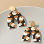 Animal print arch drop earrings