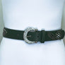 Adjustable Leather Fit Studded Leaf Decal Belt