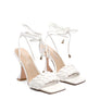 SKORA TIE UP HEELED SANDALS