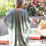 Diamond Embroidered Frayed Edge Kimono