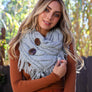 Heather Fringe Knit Shoulder Warmer Wrap