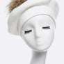 Genuine Fur Pom Cashmere Beret