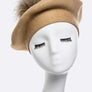 Genuine Fur Pom Cashmere Beret