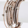 Beaded Double Wrap Metallic Bracelet